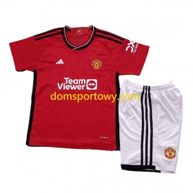 Koszulka Manchester United Dziecięcy Domowe Koszulki Piłkarskie 2023-2024 Krótki Rękaw